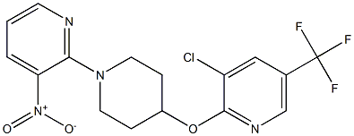 3-chloro-2-{[1-(3-nitro-2-pyridinyl)-4-piperidinyl]oxy}-5-(trifluoromethyl)pyridine,,结构式