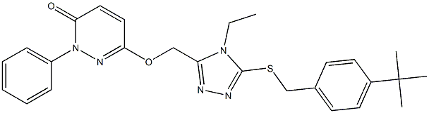 6-[(5-{[4-(tert-butyl)benzyl]sulfanyl}-4-ethyl-4H-1,2,4-triazol-3-yl)methoxy]-2-phenyl-3(2H)-pyridazinone|