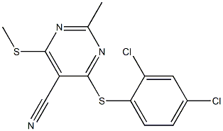 4-[(2,4-dichlorophenyl)thio]-2-methyl-6-(methylthio)pyrimidine-5-carbonitrile Struktur