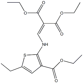 diethyl 2-({[3-(ethoxycarbonyl)-5-ethyl-2-thienyl]amino}methylidene)malonate 化学構造式