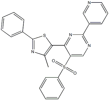 4-(4-methyl-2-phenyl-1,3-thiazol-5-yl)-5-(phenylsulfonyl)-2-(3-pyridinyl)pyrimidine Structure