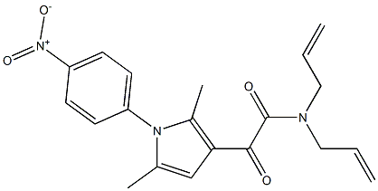 N,N-diallyl-2-[2,5-dimethyl-1-(4-nitrophenyl)-1H-pyrrol-3-yl]-2-oxoacetamide,,结构式