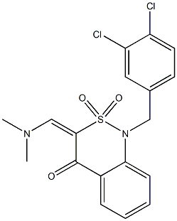 1-(3,4-dichlorobenzyl)-3-[(dimethylamino)methylidene]-1,2,3,4-tetrahydro-2lambda~6~,1-benzothiazine-2,2,4-trione