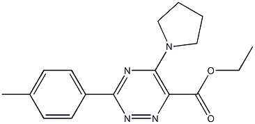 ethyl 3-(4-methylphenyl)-5-(1-pyrrolidinyl)-1,2,4-triazine-6-carboxylate 化学構造式