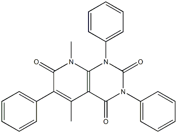 5,8-dimethyl-1,3,6-triphenyl-1,2,3,4,7,8-hexahydropyrido[2,3-d]pyrimidine-2,4,7-trione,,结构式