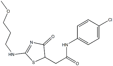 N1-(4-chlorophenyl)-2-{2-[(3-methoxypropyl)amino]-4-oxo-4,5-dihydro-1,3-thiazol-5-yl}acetamide Structure