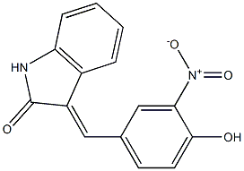 3-[(4-hydroxy-3-nitrophenyl)methylene]-1,3-dihydro-2H-indol-2-one,,结构式