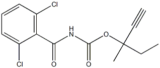 1-ethyl-1-methylprop-2-ynyl N-(2,6-dichlorobenzoyl)carbamate 化学構造式
