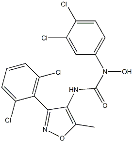 N-(3,4-dichlorophenyl)-N'-[3-(2,6-dichlorophenyl)-5-methylisoxazol-4-yl]-N-hydroxyurea 结构式