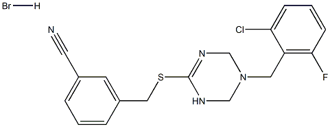 3-({[5-(2-chloro-6-fluorobenzyl)-1,4,5,6-tetrahydro-1,3,5-triazin-2-yl]thio}methyl)benzonitrile hydrobromide