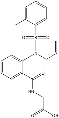 2-[(2-{allyl[(2-methylphenyl)sulfonyl]amino}benzoyl)amino]acetic acid 化学構造式