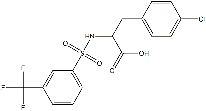 3-(4-chlorophenyl)-2-({[3-(trifluoromethyl)phenyl]sulfonyl}amino)propanoic acid,,结构式