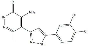 4-amino-5-[5-(3,4-dichlorophenyl)-1H-pyrazol-3-yl]-6-methyl-2,3-dihydropyridazin-3-one,,结构式
