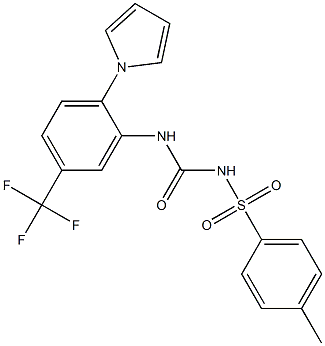 1-[2-[({[(4-methylphenyl)sulfonyl]amino}carbonyl)amino]-4-(trifluoromethyl)phenyl]-1H-pyrrole Structure