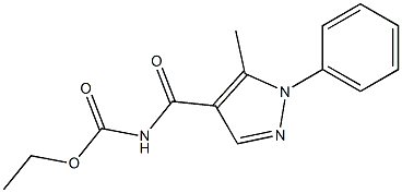 ethyl N-[(5-methyl-1-phenyl-1H-pyrazol-4-yl)carbonyl]carbamate Struktur