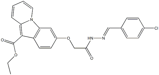 ethyl 3-(2-{2-[(E)-(4-chlorophenyl)methylidene]hydrazino}-2-oxoethoxy)pyrido[1,2-a]indole-10-carboxylate,,结构式