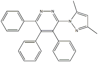 3-(3,5-dimethyl-1H-pyrazol-1-yl)-4,5,6-triphenylpyridazine Struktur