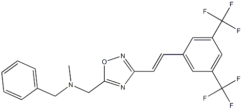 N-benzyl-N-({3-[3,5-di(trifluoromethyl)styryl]-1,2,4-oxadiazol-5-yl}methyl)-N-methylamine Struktur