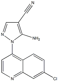 5-amino-1-(7-chloro-4-quinolyl)-1H-pyrazole-4-carbonitrile 化学構造式