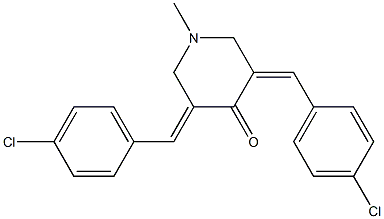 3,5-di(4-chlorobenzylidene)-1-methylpiperidin-4-one 化学構造式
