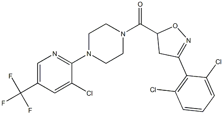 {4-[3-chloro-5-(trifluoromethyl)-2-pyridinyl]piperazino}[3-(2,6-dichlorophenyl)-4,5-dihydro-5-isoxazolyl]methanone,,结构式