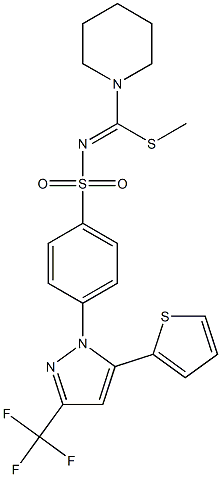  N1-[(methylthio)(piperidino)methylidene]-4-[5-(2-thienyl)-3-(trifluoromethyl)-1H-pyrazol-1-yl]benzene-1-sulfonamide