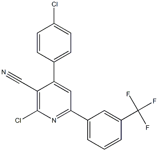 2-chloro-4-(4-chlorophenyl)-6-[3-(trifluoromethyl)phenyl]nicotinonitrile,,结构式