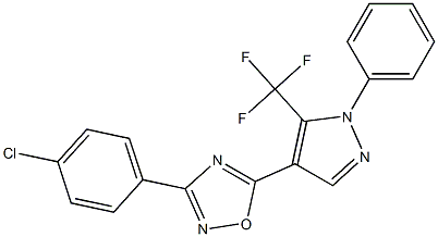 3-(4-chlorophenyl)-5-[1-phenyl-5-(trifluoromethyl)-1H-pyrazol-4-yl]-1,2,4-oxadiazole 结构式
