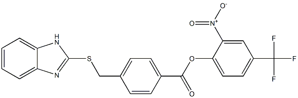 2-nitro-4-(trifluoromethyl)phenyl 4-[(1H-benzo[d]imidazol-2-ylthio)methyl]benzoate 化学構造式