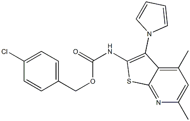 4-chlorobenzyl N-[4,6-dimethyl-3-(1H-pyrrol-1-yl)thieno[2,3-b]pyridin-2-yl]carbamate|