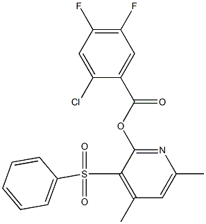 4,6-dimethyl-3-(phenylsulfonyl)-2-pyridinyl 2-chloro-4,5-difluorobenzenecarboxylate