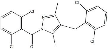 [4-(2,6-dichlorobenzyl)-3,5-dimethyl-1H-pyrazol-1-yl](2,6-dichlorophenyl)methanone Struktur