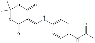 N-(4-{[(2,2-dimethyl-4,6-dioxo-1,3-dioxan-5-yliden)methyl]amino}phenyl)acetamide 化学構造式