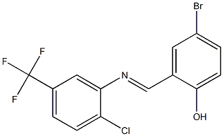 4-bromo-2-({[2-chloro-5-(trifluoromethyl)phenyl]imino}methyl)phenol,,结构式