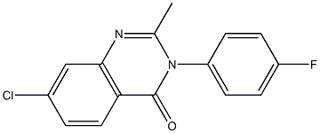 7-chloro-3-(4-fluorophenyl)-2-methyl-3,4-dihydroquinazolin-4-one Struktur