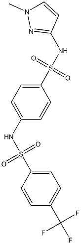 N-(1-methyl-1H-pyrazol-3-yl)-4-({[4-(trifluoromethyl)phenyl]sulfonyl}amino)benzenesulfonamide,,结构式