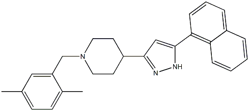 1-(2,5-dimethylbenzyl)-4-[5-(1-naphthyl)-1H-pyrazol-3-yl]piperidine 化学構造式