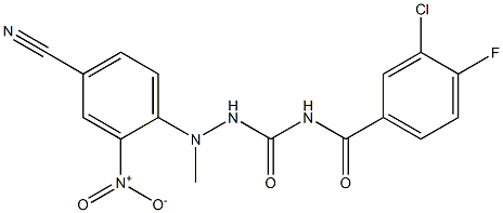 N1-(3-chloro-4-fluorobenzoyl)-2-(4-cyano-2-nitrophenyl)-2-methylhydrazine-1-carboxamide Structure