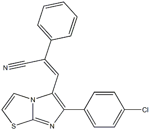 3-[6-(4-chlorophenyl)imidazo[2,1-b][1,3]thiazol-5-yl]-2-phenylacrylonitrile Struktur
