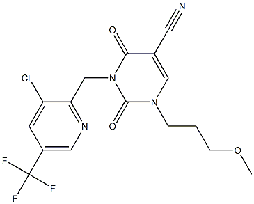3-{[3-chloro-5-(trifluoromethyl)-2-pyridinyl]methyl}-1-(3-methoxypropyl)-2,4-dioxo-1,2,3,4-tetrahydro-5-pyrimidinecarbonitrile Structure