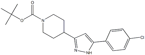 tert-butyl 4-[5-(4-chlorophenyl)-1H-pyrazol-3-yl]tetrahydro-1(2H)-pyridinecarboxylate,,结构式