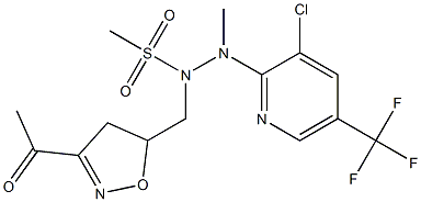 N-[(3-acetyl-4,5-dihydro-5-isoxazolyl)methyl]-N'-[3-chloro-5-(trifluoromethyl)-2-pyridinyl]-N'-methylmethanesulfonohydrazide 结构式