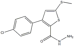 3-(4-chlorophenyl)-5-(methylsulfanyl)-2-thiophenecarbohydrazide Structure