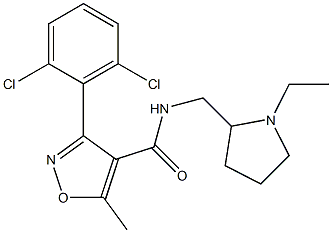 N4-[(1-ethyltetrahydro-1H-pyrrol-2-yl)methyl]-3-(2,6-dichlorophenyl)-5-methylisoxazole-4-carboxamide Structure