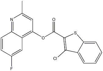 6-fluoro-2-methyl-4-quinolyl 3-chlorobenzo[b]thiophene-2-carboxylate Struktur