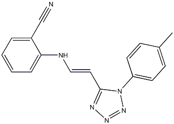 2-({2-[1-(4-methylphenyl)-1H-1,2,3,4-tetraazol-5-yl]vinyl}amino)benzonitrile Struktur