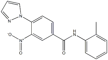 N-(2-methylphenyl)-3-nitro-4-(1H-pyrazol-1-yl)benzenecarboxamide|