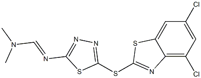 N'-{5-[(4,6-dichloro-1,3-benzothiazol-2-yl)thio]-1,3,4-thiadiazol-2-yl}-N,N-dimethyliminoformamide