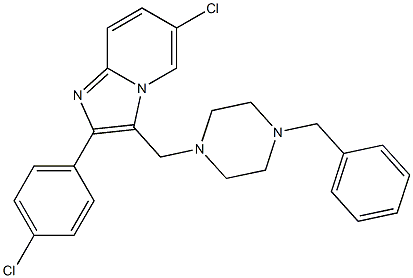 3-[(4-benzylpiperazino)methyl]-6-chloro-2-(4-chlorophenyl)imidazo[1,2-a]pyridine Structure