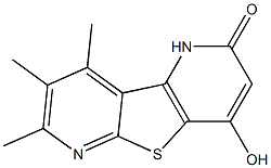 4-hydroxy-7,8,9-trimethylpyrido[2',3':4,5]thieno[2,3-b]pyridin-2(1H)-one Struktur